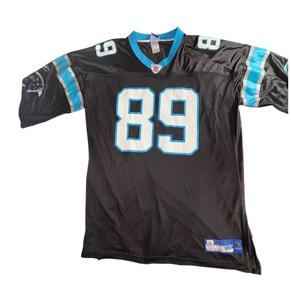 Reebok NFL Carolina Panthers Steve Smith 89 Jersey Mens XXL Black Mesh Football - Picture 2 of 13
